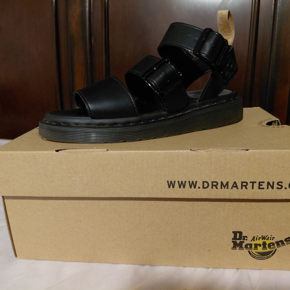 Dr. Martens Black Leather Sandals